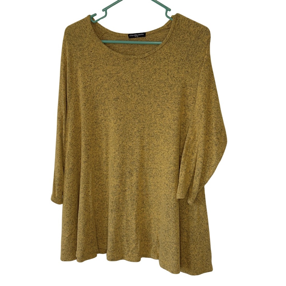 3/$20 Cha Cha Vente Golden 3/4 Sleeve Knit Top